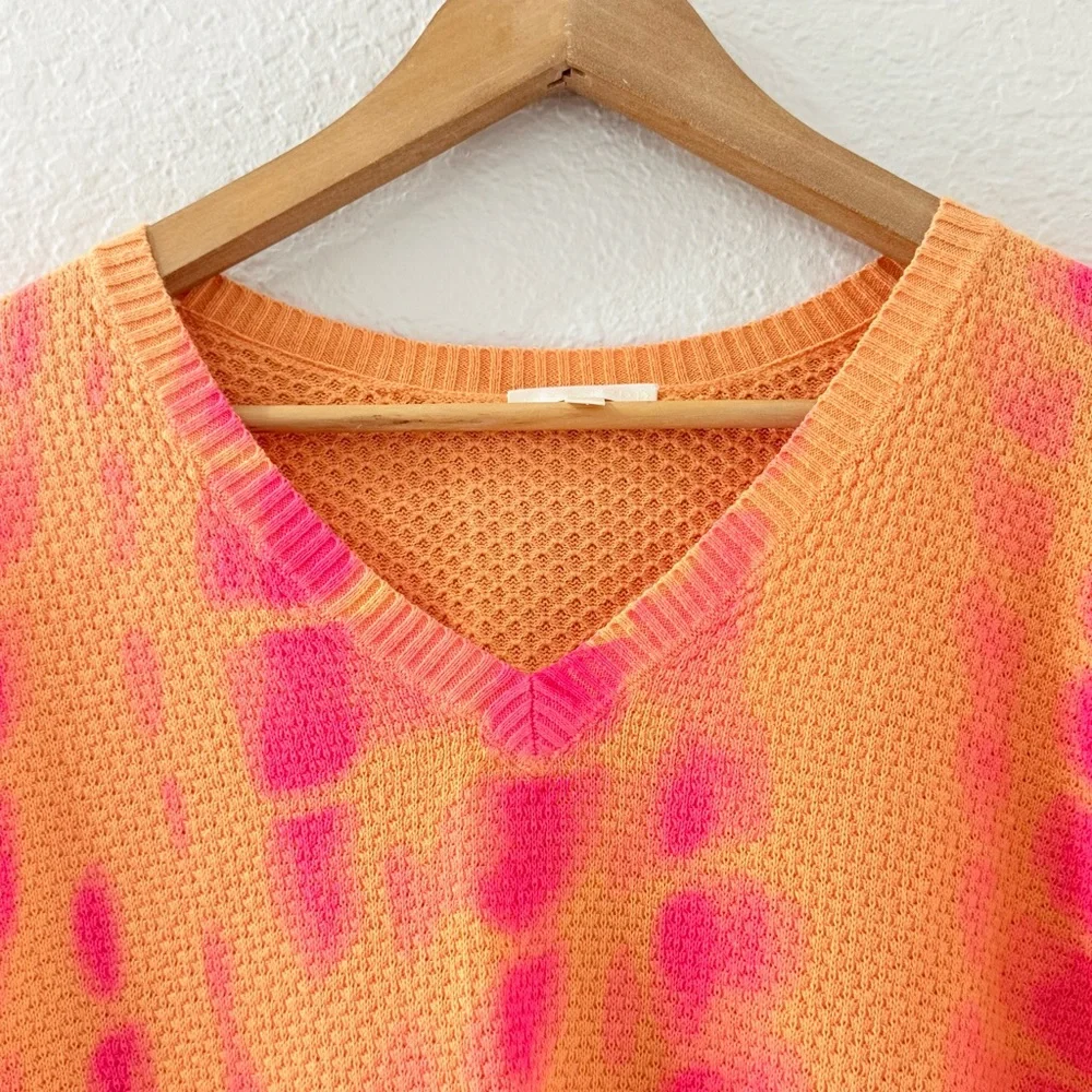 Lisa Todd Rise Above Sweater Pink Orange Tie Dye Size 1X
